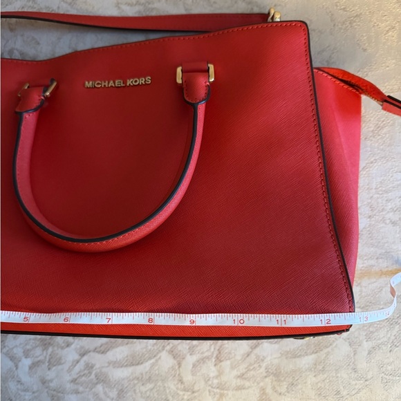 Michael Kors Vibrant Orange Red Satchel - Picture 8 of 9